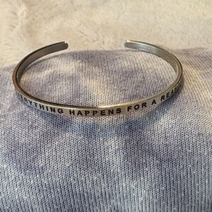 EUC MantraBand Silver 'Everything Happens for a Reason' Cuff